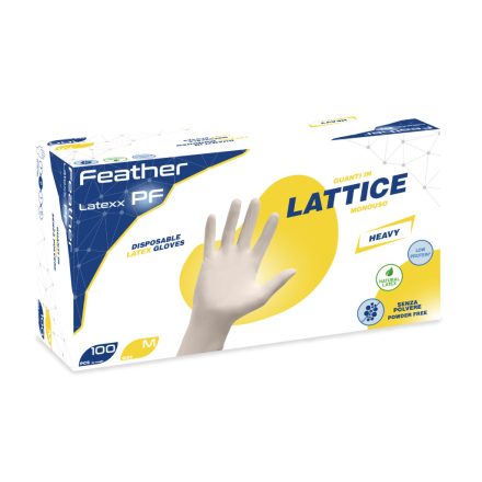 Feather Latexx púdermentes latex kesztyű, fehér-S